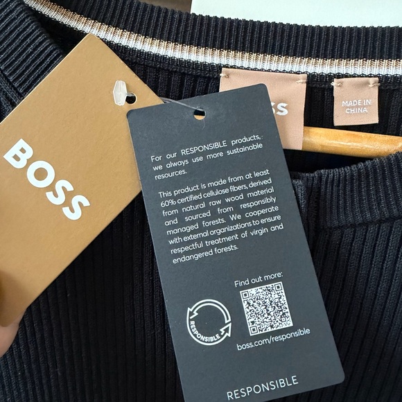 BOSS Black Ribbed Button-Up Cardigan - Picture 9 of 11